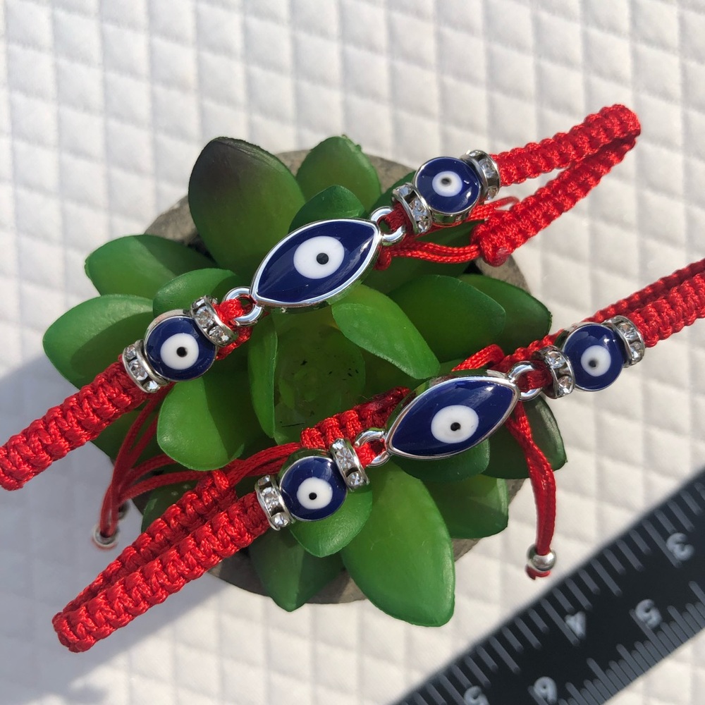 Beautiful Red Adjustable Bracelets With Evil Eye … - image 1